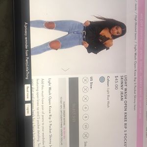 Light wash open knee